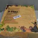 3 Tier Fruit Basket For Counter, Large Capacity Fruit Storage Countertop, Fruit Holder, Wooden Pantry Organizers and Storage, Kitchen Countertop Organizer With Two Banana Hangers (Walnut)