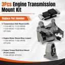 3Pcs Engine Transmission Mount Kit for Nissan Rogue 1.5L 2021 2022 2023 2024,Automatic CVT Trans- Side Engine Motor Rear Lower Torque Rod Mount #11220-6RC1A,11360-6RC0A,11360-6RC5B