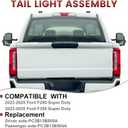 Tail Lights Assembly Compatible with 2023 2024 2025 Ford F250 F350,Passenger Right Side Rear Light Taillights Replacement # FO2801296