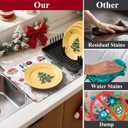 Christmas Coffee Mat 12"x20",Dish Drying Mat for Kitchen Counter, Absorbent Anti-Slip Bar Mat for Countertop, Fit Under Coffee Maker or Dish Drying Rack