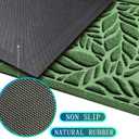 Bulijojo Front Door Mat Entrance, Durable Heavy Duty Welcome Mat, Thick Absorbent Natural Rubber Non Slip Mat, Sturdy Entryway Green Leaves, 23x35