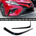 Gloss Black Front Bumper Air Vent Fog Light Trim For Toyota Camry SE XSE 18-20