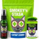 Smokey's Stash Catnip Spray and Dried Catnip Bundle for Cats - 2oz Catnip Spray and Premium Pop-Top Can, Handcrafted in the USA