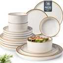 GBHOME Stoneware Dinnerware Sets for 6,Round Reactive Glaze Ceramic Plates and Bowls Set,Highly Scratch Resistant | Dishwasher & Microwave Safe Dishes Set,Service for 6(18Pcs)