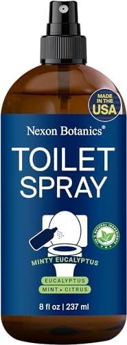 Pack of 2, Minty Eucalyptus Toilet Spray 8 fl oz - Bathroom Air Freshener Spray and Travel Size - Eucalyptus, Mint, and Citrus - Nexon Botanics