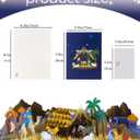 3 x Magic Ants 3D Pop-Up Nativity Christmas Card with Holy Family, Angels, Shepherds, Wise Men, Animals, Starry Night, Palm Trees, Religious Holiday Greeting Card