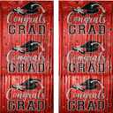 6 x Gradution Party Suppiles Backdrop Decoration 2026, Claas of 2026 Streamer Tinsel Foil Fringe Curtains, Photo Booth Prop Backdrop, Red Grad Photo Backgrounds