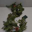 6FT Pre-lit Christmas Garland with 20 LED,Artificial Greenery Pine Garlands with Star Berry,Battery Operated with Timer for Indoor Outdoor Office Winter Holiday Decor