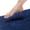 Bathroom Rugs, Extra-Thick Memory Foam Bath Mat, Ultra-Soft Chenille Microfiber, Highly Absorbent, Machine Washable, Shaggy Bath Mats for Bathroom, Non-Slip (21"x32") Navy Blue