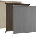 AOSKY Outdoor Roller ShadesCordless Patio Shades Roll Up Outdoor BlindsRoller Blinds Cloth for Porch Pergola Balcony Backyard Windows72" W x 96" HGrey