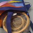 Wenqik 4 Pcs Boho Rattan Plant Stand Woven Wicker Round Riser Stand Indoor Rustic Farmhouse Natural Circle Plant Pedestal Round Accent Centerpiece for Home Kitchen Office Display, 2 Size