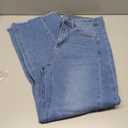 Sidefeel Women's Wide Leg Jeans High Waisted Strechy Raw Hem Zimbaplatinum Denim Pants (12, Blue)