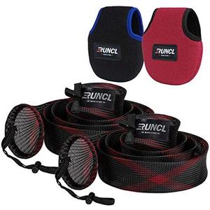 RUNCL Fishing Rod Sleeves & Reel Bags, Spinning/Casting Rod Socks & Spinning/Baitcasting Reel Covers - Protection Solution, Space Saver, Perfect Storage - Fishing Pole Sleeves & Reel Pouch (2 Pack)