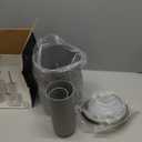 Papillon Bathroom Accessories - 6 Piece Plastic Gift Toothbrush Holder,Toothbrush Cup,Soap Dispenser & Dish,Toilet Brush Holder,Trash Can,Tumbler Straw Set (Gray)