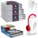 VMstr 9 Pack Vacuum Storage Bags for Travel, Carry-on Size Space Saver Bags for Luggage Clothes and Clothing Compression Packing, High Pressure Electric Pump(DC Power)