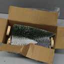 9Pcs Mini Bottle Brush Christmas Trees in 4 Sizes - Green, Silver, White Table Decorations