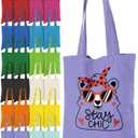 Lzerking Canvas Tote Bag Bulk 24 Pack Colored Canvas Bag for Gift, 13x15 Inches 12oz Heavy Duty Medium Reusable Blank Cloth Bags for Painting, Heat Transfer Vinyl