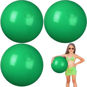 4 Pcs 12 Inch Solid Red Beach Balls Inflatable Beach Balls Bulk Large Blow up Pool Game Toys for Summer Beach (green)
