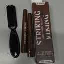 Striking Viking 2 Pack Beard Pencil Filler for Men with 4 Tips - Waterproof Formula Facial Hair Filling Kit with Brush Beard Filler Pen Kit - Dark Brown