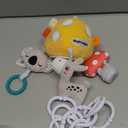 Musical Baby Pull Vibration Toy for Car Seat 6-12 Months, Travel Sensory Toy 3 Months, Montessori Plush Toys for Roadtrip with Crinkle Textures Flutter Squeaky Mirror Newborn Infant Gift