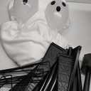 Evoio Halloween Decorations Outdoor 2 Packs 57'' Standing Ghost Adjustable Height, Light Up Spooky Halloween Decor with Built-in LED, Indoor Outside Yard Porch Lawn Party Supplies Decors (Warm White)