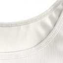 tagunop Women's Sleeveless Tank Tops Scoop Neck Basic Cami Tee Shirts Casual Ribbed Slim Fitted Top (White, XS)