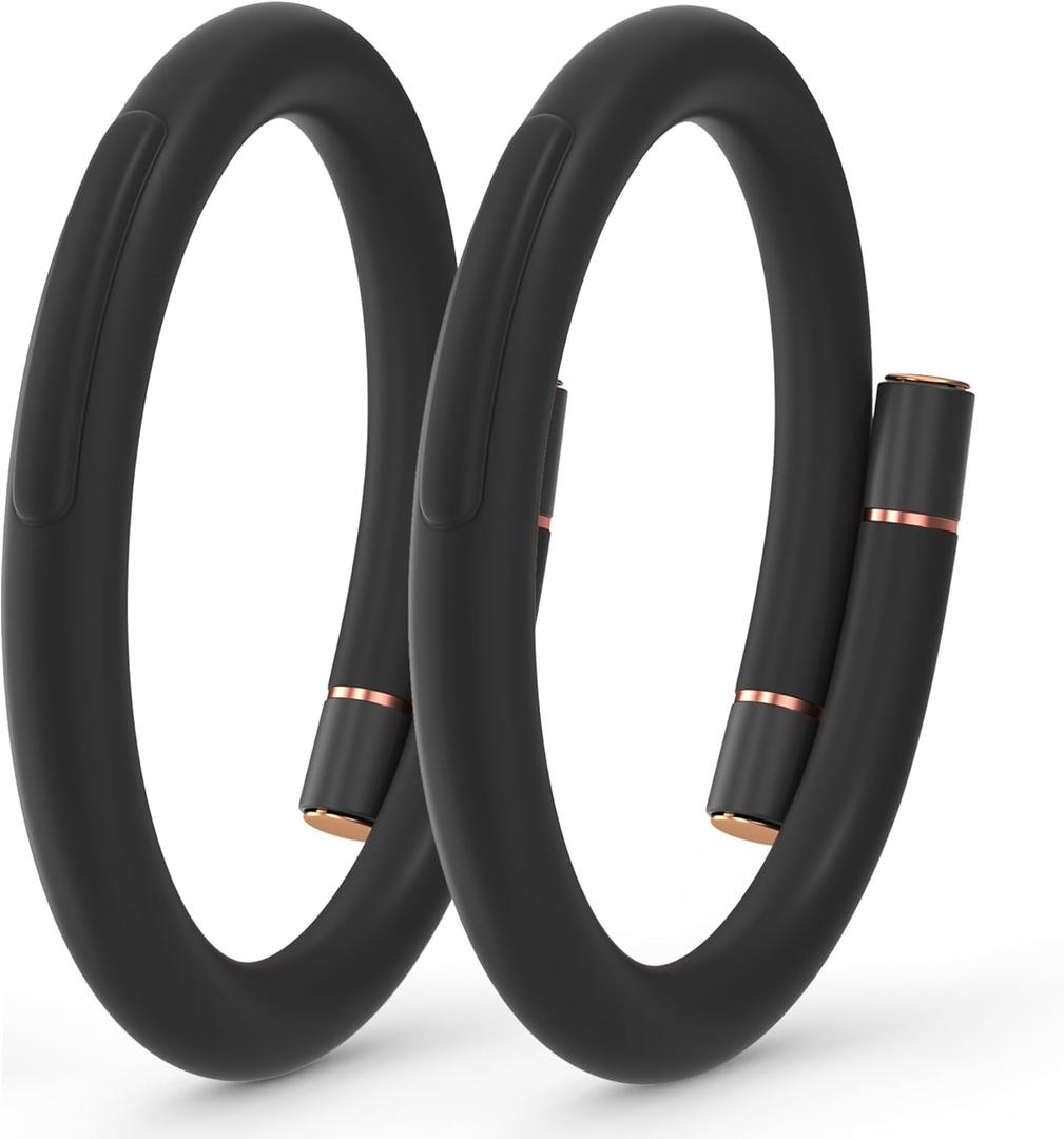 2 Pack Mosquito Repellent Bracelets, Insect & Pest Repellent Wristbands for Adults and Kids, DEET Free, Mosquito Repellent Bands Outdoor Patio Black