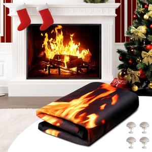 Magnetic Fireplace Draft Cover, Fireplace Blocker Blanket Stops Heat Loss, Adjustable Fire Place Draft Stopper Save Energy for Indoor Iron Frame 36" W x 28" H