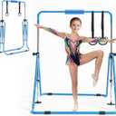 VEVOR Gymnastic Bars for Kids, 140 lbs Capacity Folding Training Kip Bar, Adjustable Height Gymnastic Horizontal Bar for Home, Training Equipment for Indoor Outdoor, Easy to Assemble, 59.1 x 42.5 x 53.1 in / 1500 x 1080 x 1350 mm