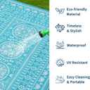 Garvee Reversible Outdoor Rug 6x9 for Patio, Waterproof Outdoor Area Rug, Modern Medallion Indoor Outdoor Rugs, Plastic Straw Rug for RV, Camping, Deck, Vintage Blue