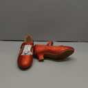 Dufannie Girls Dress Shoes Low Heel Princess Flats Mary Jane Flower Wedding Party Glitter Shoes for Kids Toddler (1 Big Kid, Generous Shimmer Red)