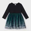 PATPAT Family Matching Outfits Dresses and Sweatshirt Fall Winter Off Shoulder Dresses and Long Sleeve Sweatshirt (Black, XL)