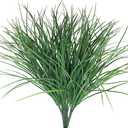 4pcs Artificial Fake Grass Plants Flowers Faux Plastic Wheat Grass Outdoor UV Resistant Greenery Shrubs Plant for Outdoor Planters Wedding Indoor Outside Hanging Home Garden Dcor(4, Green)