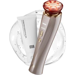 INIA Flare 3-in-1 Microcurrent Facial Device Red Light Therapy for Face and Neck Massager Tool with Heat & Vibration for Skincare Puffiness, Firming, Smoothing