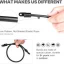 heyous 4PCS Black Retainer Hook Rope Fishing Rod Tie Downs 18 Inch Deck Mount Connector Elastic Strap Fastening for Kayak Mounting Outdoor Camping Paddle Attachment