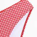 ZAFUL Women's V Neck Bikini Set High Waisted Swimsuits Lace Up Bow Decor Cheeky Two Piece Bathing Suit (Red, M)