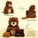 MaoGoLan 4Pcs Beaver Stuffed Animals with Three Babies Inside,17.7" Fluffy Giant Beaver Plush Gift,Funny Beave Plushie Woodland Toys for Kids,Teens,Baby Shower,Christmas