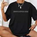 Oversized Tshirt Christian Shirts Short Sleeve Faith Letter Print Tee Shirt Casual Loose Tops (Medium)