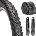 Replacement Bike Tire -26x1.95,26x2.25, 27.5x2.1, 27.5x2.2, and 29x2.2 Durable Folding Mountain Bike Tire - 60 TPI Bicycle Tires