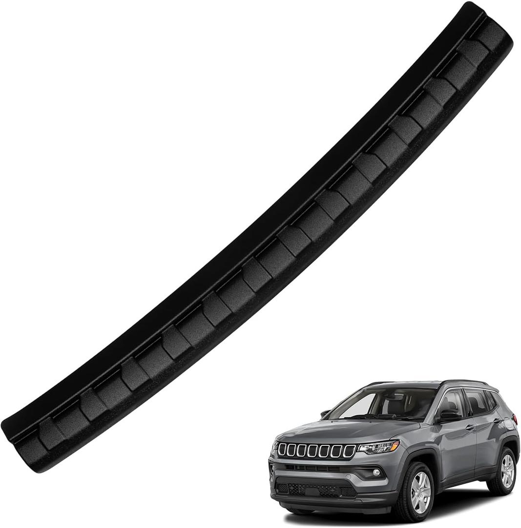 Rear Bumper Protector Compatible with Jeep 2017-2025 2026 Compass Accessories Matte Black ABS Material Trunk Door Entry Bumper Guards