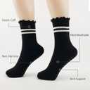 Pilates Socks with Grips for Women, 3 Pairs Grips Socks Pilates Non-slip Yoga Socks for Ballet, Dance, Workout (Black)