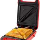 Tasty Mini Sandwich Maker, Makes Sandwiches, Paninis, Grilled Cheese, Desserts, Quick Results, Easy Cleanup, 600W, Red