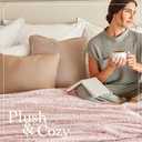 The Connecticut Home Co Throw Blanket for Couch, Soft Fluffy Room Decor, Cozy Warm Throws for Bed, Couches, Gifts for Women, Bedroom Cute Aesthetic Blankets Faux Fur and Sherpa, 65x50, Sage