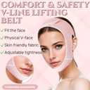 ROWMATE V Line Lifting Mask Chin strap for sleeping, V Line Lifting Mask for Women,Jaw ExerciserMedium,LightPink
