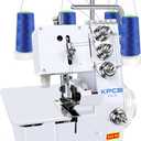 KPCB Serger Sewing Machine with Upgraded LED Light and Accessories Kit, Heavy-Duty Durable Metal Frame Overlock Machines (White)