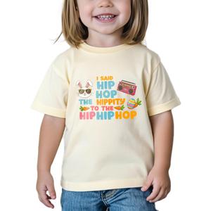 Boys Easter Shirt for Toddler Girls Kids Easter T-Shirts Tops Funny Bunny Graphic Tee Short Sleeve 2-8Y (I Said Hip Hop)