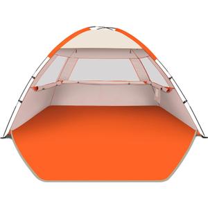 Gorich Beach Tent Sun Shelter for 3/4/6/8/10 Person with UPF 50＋ UV Protection, Lightweight & Easy Setup Beach Shade Canopy, Portable Beach Shade Tent Beach Cabana (3 Person)