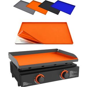 KITCHEN PERFECTION 22" Premium Silicone Griddle Cover Mat for Blackstone Griddle 22 Inch - Hermetic Protection from Rust & Debris All Year, Fits All Blackstone 22 Inch Models - Food Grade Silicone (Orange)