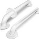 18 Inch Handicap Grab Bars, 2 Pack Stainless Steel Grab Bar for Bathtubs and Showers, Wall Mount Safety Shower Grab Bars for Seniors Injury Elderly, White
