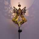 Solar Rain Gauge Outdoor,Decorative Angel Rain Gauges Outdoors Best Rated,Large Plastic Tube Freeze Proof Water Gauge for Yard Patio Lawn Garden Decor Gift for Women Measuring Precipitation